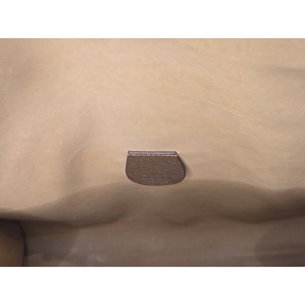 Gucci GG Supreme Clutch Bag Monogram Canvas Brown Leather Vintage Ophidia - Picture 13 of 15